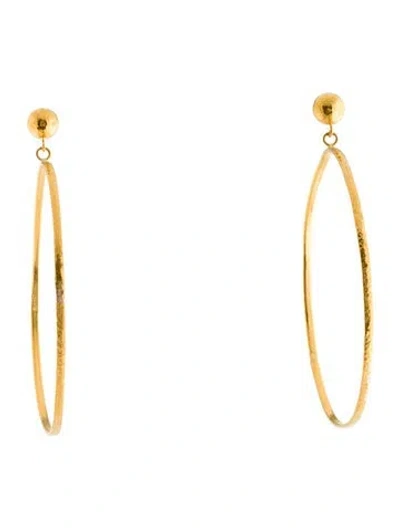 Pre-owned Gurhan 24k Geo Hoop Earrings In Multicolor