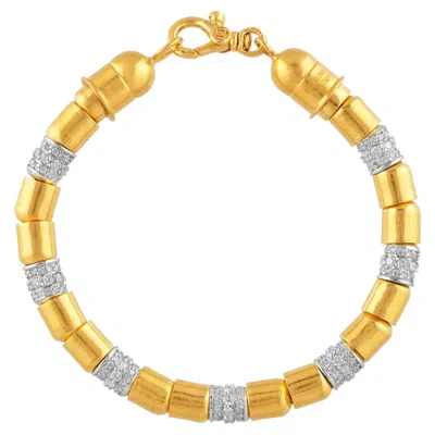 Pre-owned Gurhan 24k Gold 6.5mm Vertigo Diamond Pav� Bracelet � Luxury Jewelry In Multiple