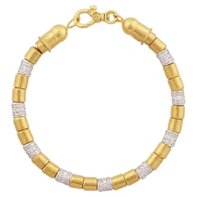 Pre-owned Gurhan 24k Gold Vertigo 5.5mm Diamond Pav� Bracelet � Luxury Jewelry In Multiple