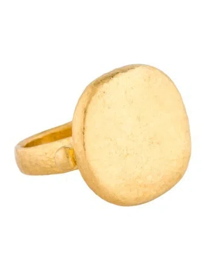 Pre-owned Gurhan 24k Hammered Cushion Cocktail Ring In Multi