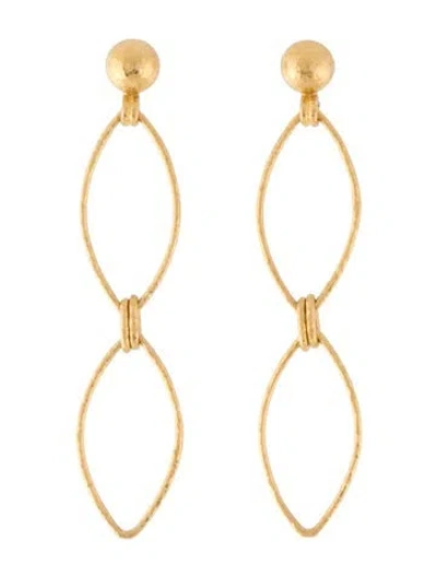 Pre-owned Gurhan 24k Hammered Drop Earrings In Multi
