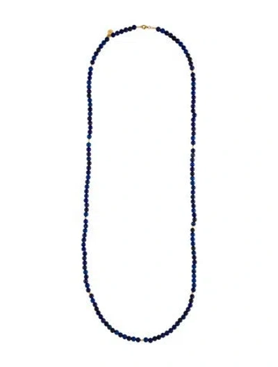 Pre-owned Gurhan 24k Lapis Lazuli Bead Strand Necklace, 37.75" In Multi