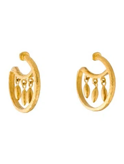 Pre-owned Gurhan 24k Mini Fringe Hoop Earrings In Multi