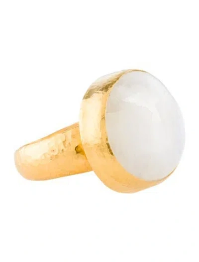 Pre-owned Gurhan 24k Moonstone Labradorite Cocktail Ring In Multi
