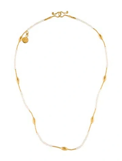 Pre-owned Gurhan 24k Pearl Strand Necklace, 16" In Multi