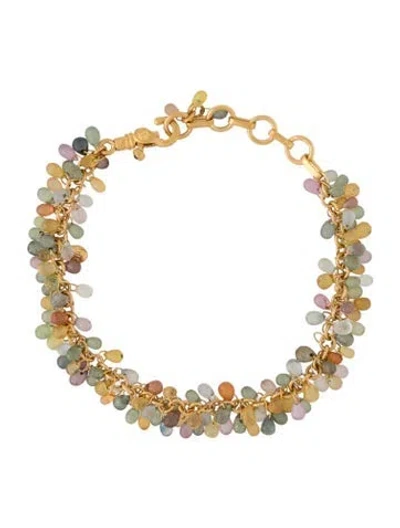 Pre-owned Gurhan 24k Sapphire Drops Link Bracelet, 7.75" In Multi