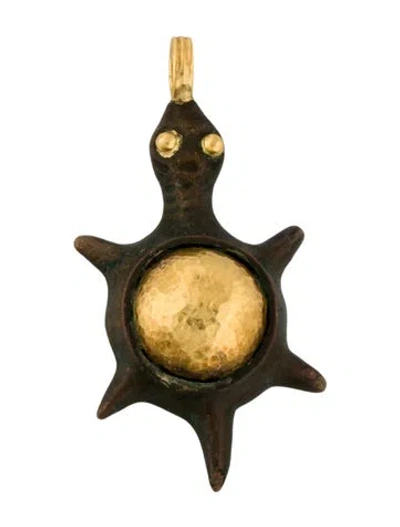 Pre-owned Gurhan 24k Turtle Pendant In Multicolor
