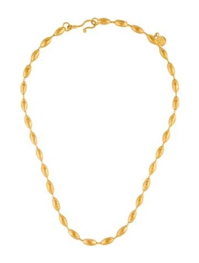 Pre-owned Gurhan 24k Wheat Bead Necklace, 16" In Multi