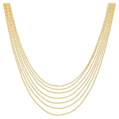 Pre-owned Gurhan 24k Yellow Gold 7-strand �rain� Necklace With Drizzle Beads