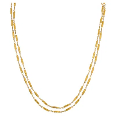 Pre-owned Gurhan 24k Yellow Gold All Around Vertigo Long Necklace � Luxury Jewelry