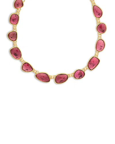 Gurhan 24k Yellow Gold Elements Tourmaline & Diamond Necklace, 16-18 In Pink