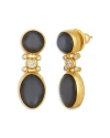 GURHAN 24K YELLOW GOLD MOONSTONE AND DIAMOND DROP EARRINGS