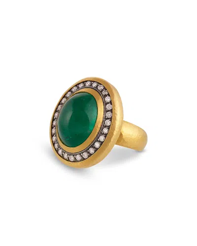 Gurhan 24k Yellow Gold Muse Emerald & Diamond Cocktail Ring