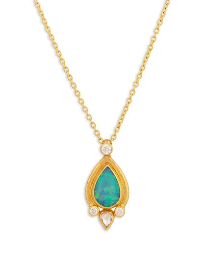 Gurhan 24k Yellow Gold Muse Opal & Diamond Pendant Necklace, 16-18 In Metallic