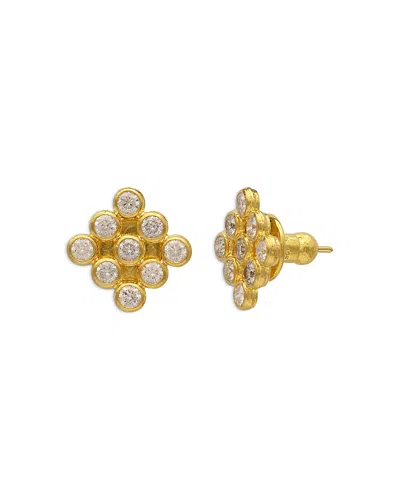 Gurhan 24k Yellow Gold Pointelle Diamond Cluster Stud Earrings, 1.75 Tcw In Metallic