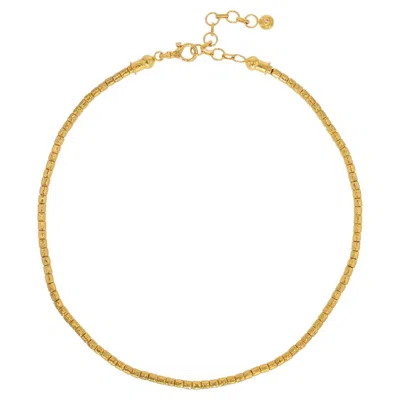 Pre-owned Gurhan 24k Yellow Gold Thin Hammered Vertigo Necklace � Luxury Jewelry