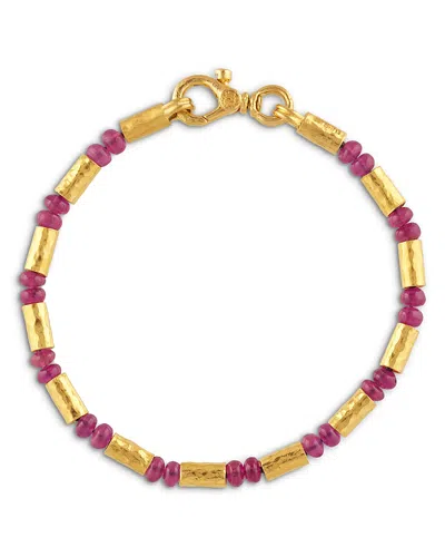 Gurhan 24k Yellow Gold Vertigo Ruby & Diamond Accent Beaded Bracelet