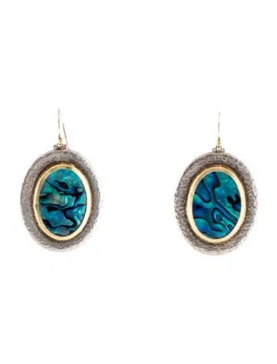 Pre-owned Gurhan Abalone & Resin Drop Earrings In Multi