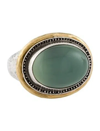 Pre-owned Gurhan Chalcedony Hammered Cocktail Ring In Multicolor