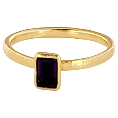 Pre-owned Gurhan Designed By Famous , Amethyst Ring Set In 24k Yellow Gold Size 6.25