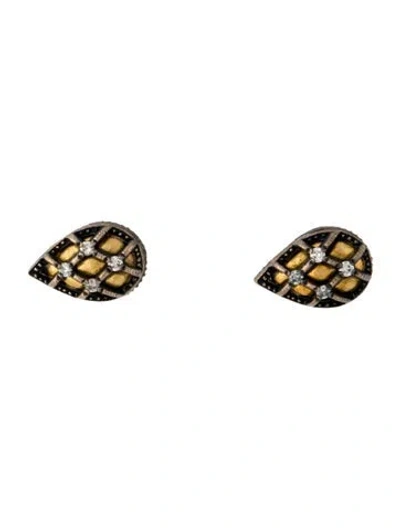 Pre-owned Gurhan Diamond Capitone Stud Earrings In Multi