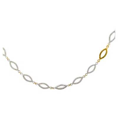 Pre-owned Gurhan Diamond Necklace 18k White & 24k Yellow Gold