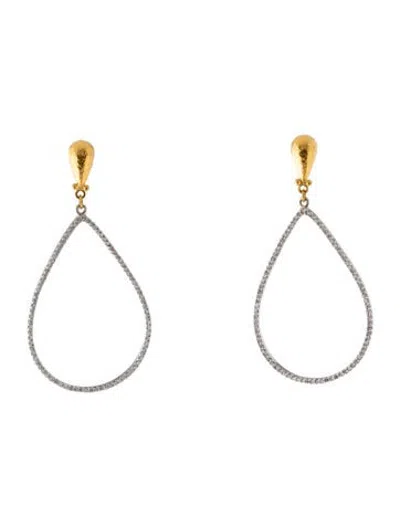Pre-owned Gurhan Diamond Teardrop Drop Earrings In Multicolor