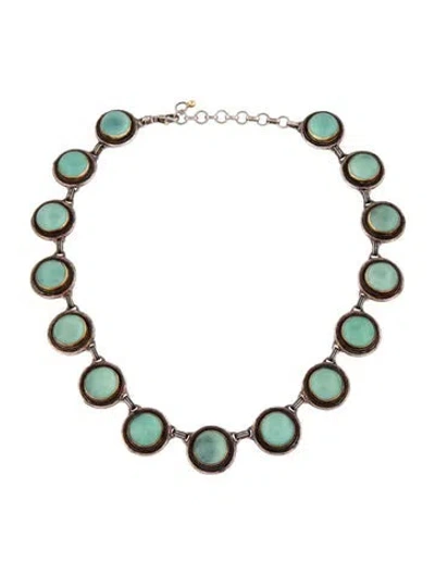 Pre-owned Gurhan Dyed Chalcedony Collar Necklace, 19" In Multicolor