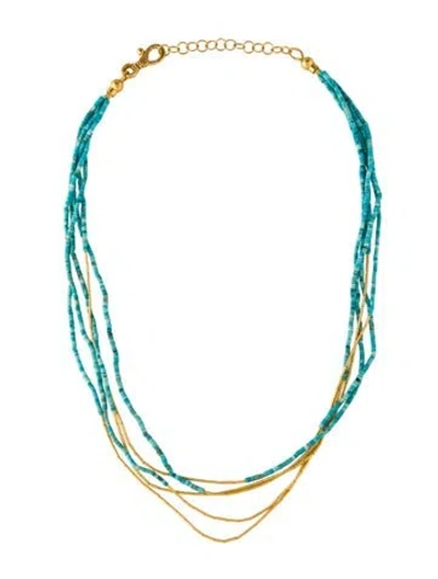 Pre-owned Gurhan Dyed Magnesite Multistrand Necklace, 17.75" In Multicolor