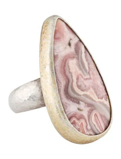Pre-owned Gurhan Galapagos One-of-a-kind Rhodochrosite Cocktail Ring In Multicolor