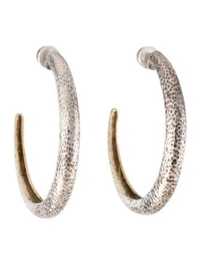 Pre-owned Gurhan Hammered Hoop Earrings In Multi