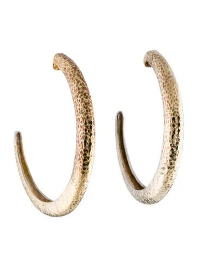 Pre-owned Gurhan Hammered Hoop Earrings In Multi