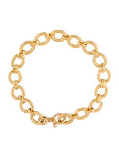 Pre-owned Gurhan Hammered Oval Link Bracelet, 7.5" In Multi