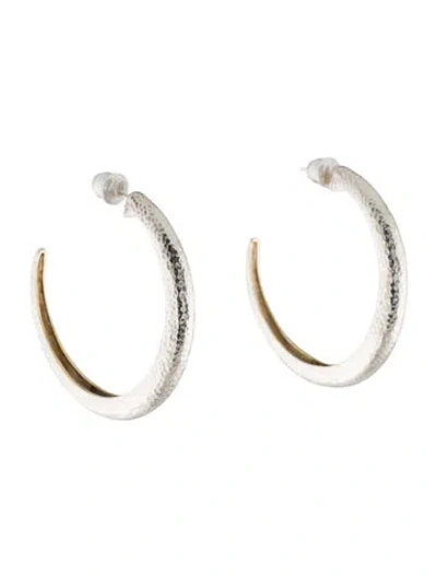 Pre-owned Gurhan Hammered Tapered Hoop Earrings In Multi