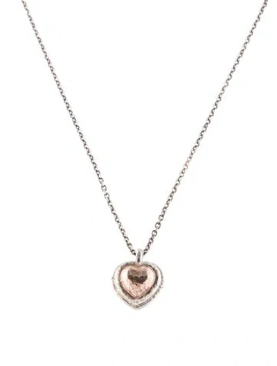 Pre-owned Gurhan Heart Pendant Necklace, 18" In Multi