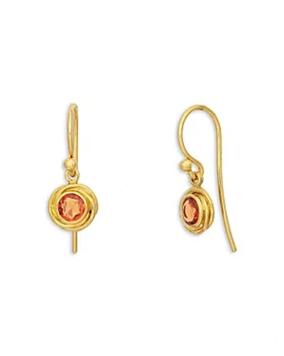 Gurhan Muse Orange Sapphire Drop Earrings In 24k/18k Yellow Gold