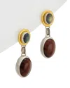 Gurhan One Of A Kind 24k & Silver Gemstone Drop Earrings In Brown
