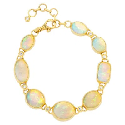 Pre-owned Gurhan One-of-a-kind 24k Gold Ethiopian Opal & Diamond Bracelet In Multiple