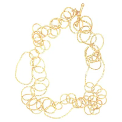 Pre-owned Gurhan Open Link 22k Yellow Gold Necklace By
