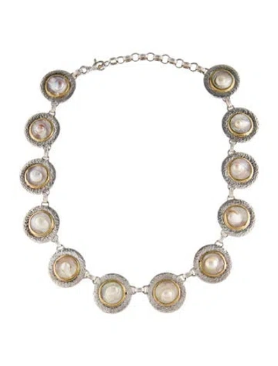 Pre-owned Gurhan Pearl Chain Necklace, 18" In Multi