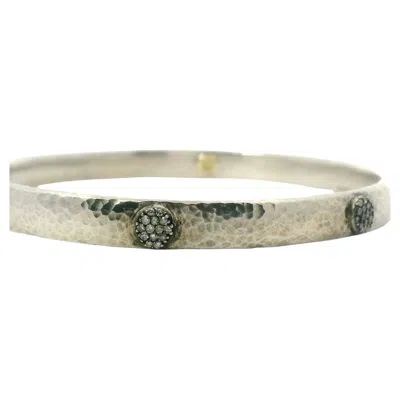 Pre-owned Gurhan Silver And Diamond Bangle Bracelet In Multi
