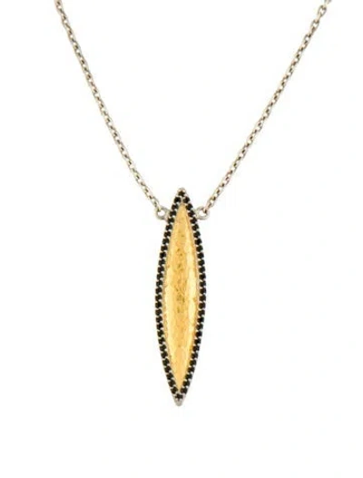 Pre-owned Gurhan Spinel Marquise Pendant Necklace, 18" In Multicolor