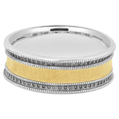 Pre-owned Gurhan Sterling Silver & 24 Karat Yellow Gold Concave Band