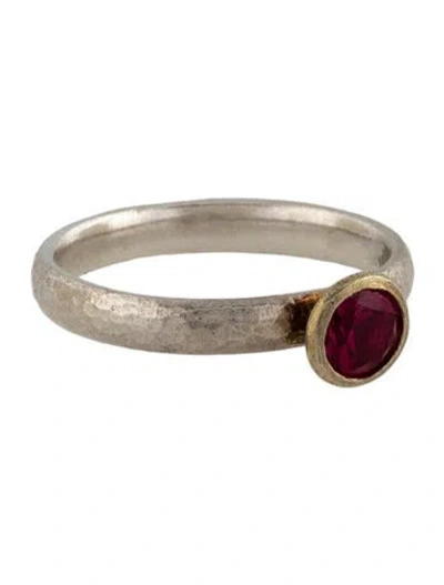 Pre-owned Gurhan Synthetic Ruby Cocktail Ring In Multicolor
