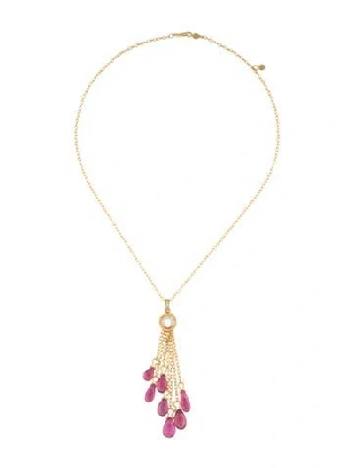 Pre-owned Gurhan Tourmaline Lavalier Necklace, 18" In Multicolor