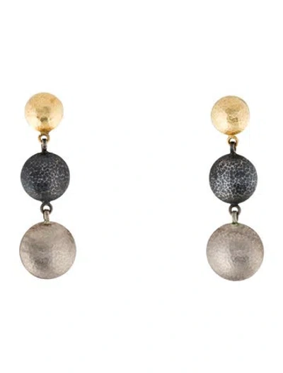 Pre-owned Gurhan Tri-color Spell Round Lentil Drop Earrings In Multi