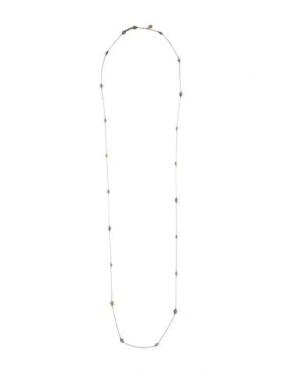 Pre-owned Gurhan Two Tone Spell Long Station Necklace, 48.75" In Multi