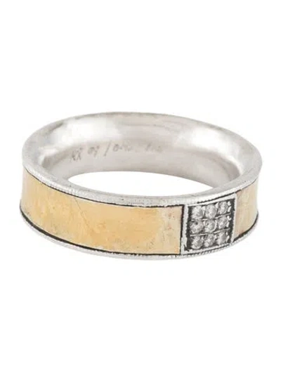 Pre-owned Gurhan Two-tone Diamond Band Ring In Multicolor
