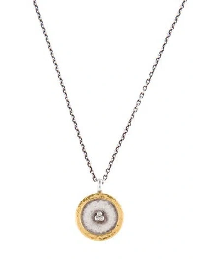 Pre-owned Gurhan Two-tone Diamond Pendant Necklace, 18" In Multi