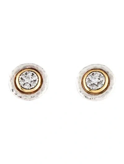 Pre-owned Gurhan Two-tone Diamond Round Stud In Multi